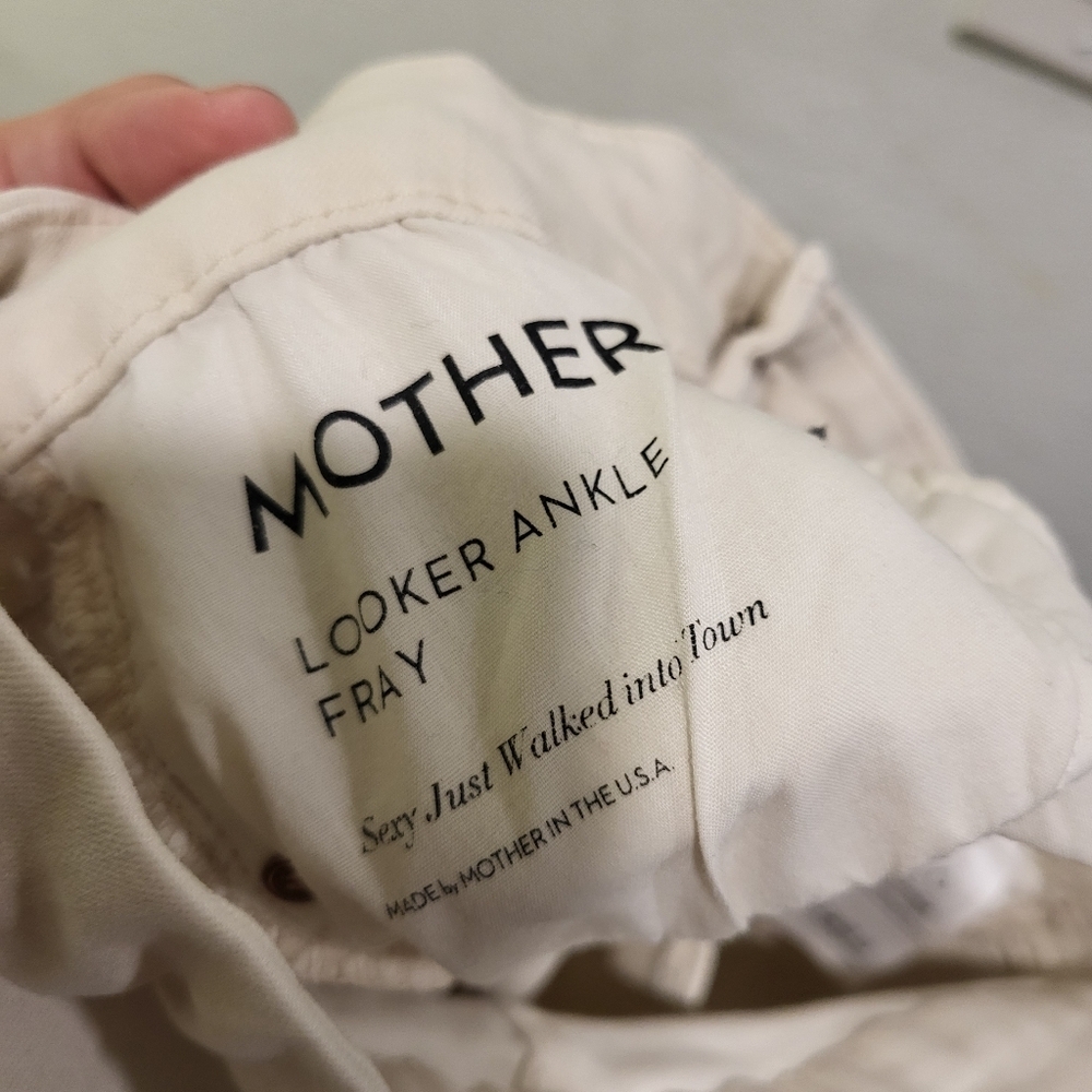 MOTHER Jeans, Looker ankle fray SIZE 26 IN WHITE - Picture 7 of 9